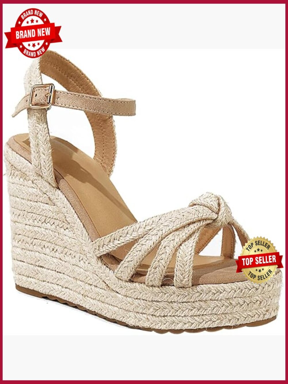 Braided Espadrille Wedge Platform Sandals Ankle Strap